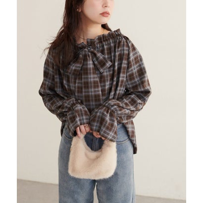 ナイスクラップ NICE CLAUP 【natural couture】2WAYリボン衿ブラウス （black）｜詳細画像