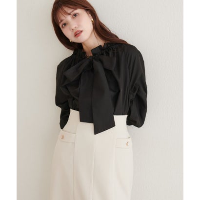 ナイスクラップ NICE CLAUP 【natural couture】2WAYリボン衿ブラウス （black(2)）｜詳細画像