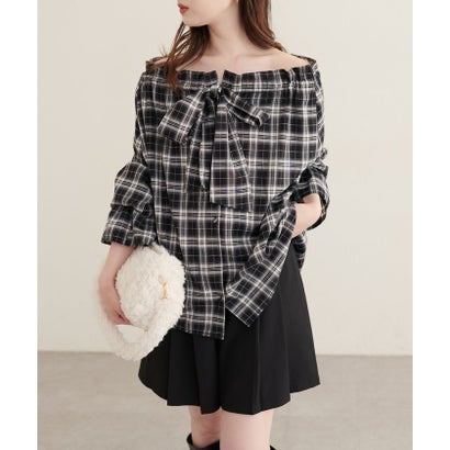 ナイスクラップ NICE CLAUP 【natural couture】2WAYリボン衿ブラウス （black(2)）｜詳細画像