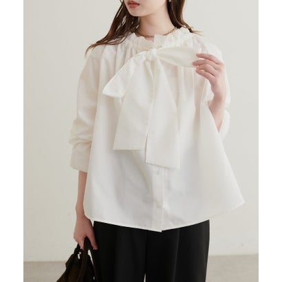 ナイスクラップ NICE CLAUP 【natural couture】2WAYリボン衿ブラウス （black(2)）｜詳細画像