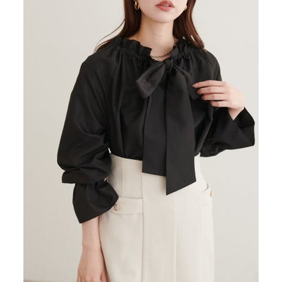 ナイスクラップ NICE CLAUP 【natural couture】2WAYリボン衿ブラウス （black(2)）｜詳細画像