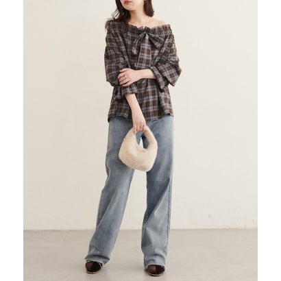 ナイスクラップ NICE CLAUP 【natural couture】2WAYリボン衿ブラウス （offwhite）｜詳細画像