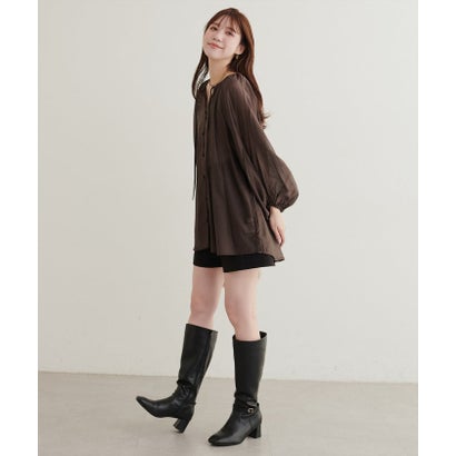 ナイスクラップ NICE CLAUP 【natural couture】くるみ釦シアーブラウス （OFF）｜詳細画像