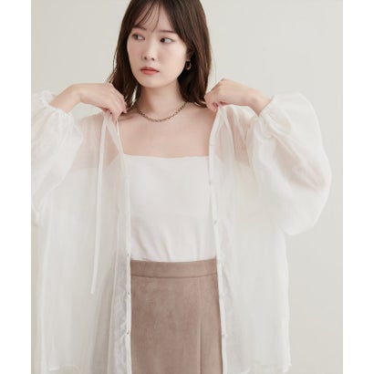 ナイスクラップ NICE CLAUP 【natural couture】くるみ釦シアーブラウス （OFF）｜詳細画像