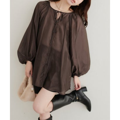 ナイスクラップ NICE CLAUP 【natural couture】くるみ釦シアーブラウス （PK）｜詳細画像