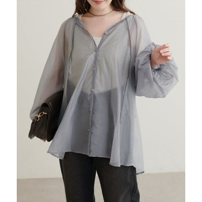 ナイスクラップ NICE CLAUP 【natural couture】くるみ釦シアーブラウス （LBE）｜詳細画像