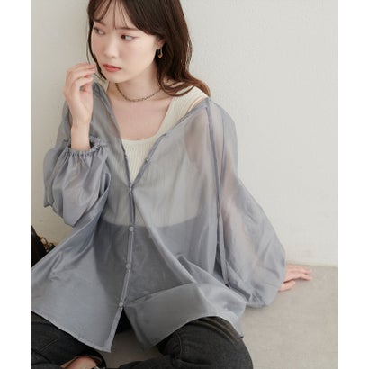 ナイスクラップ NICE CLAUP 【natural couture】くるみ釦シアーブラウス （LBE）｜詳細画像