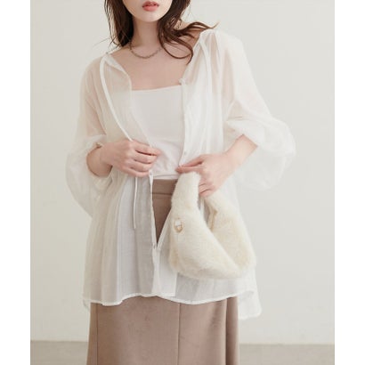ナイスクラップ NICE CLAUP 【natural couture】くるみ釦シアーブラウス （LBE）｜詳細画像