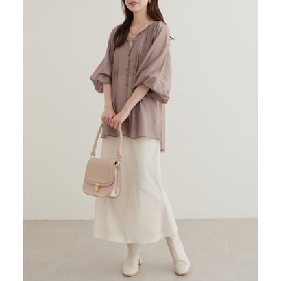 ナイスクラップ NICE CLAUP 【natural couture】くるみ釦シアーブラウス （BR）｜詳細画像
