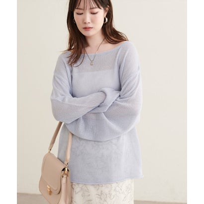 ナイスクラップ NICE CLAUP 【natural couture】透かし編みボートネックプルオーバー （PK）｜詳細画像
