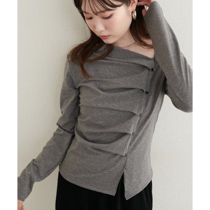 ナイスクラップ NICE CLAUP 【natural couture】アシメボタンプルオーバー （CGY）｜詳細画像