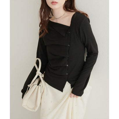 ナイスクラップ NICE CLAUP 【natural couture】アシメボタンプルオーバー （CGY）｜詳細画像