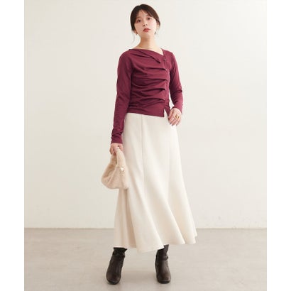 ナイスクラップ NICE CLAUP 【natural couture】アシメボタンプルオーバー （BK）｜詳細画像