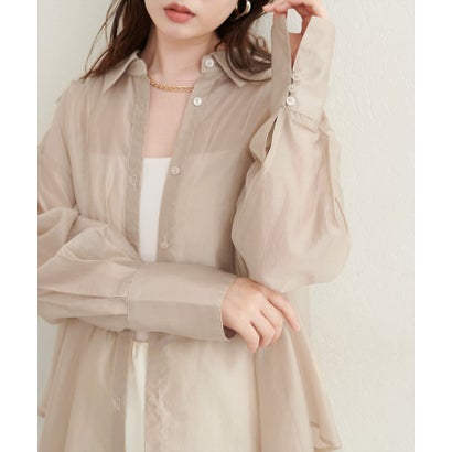 ナイスクラップ NICE CLAUP 【natural couture】バックフリルシアーシャツ （BK）｜詳細画像