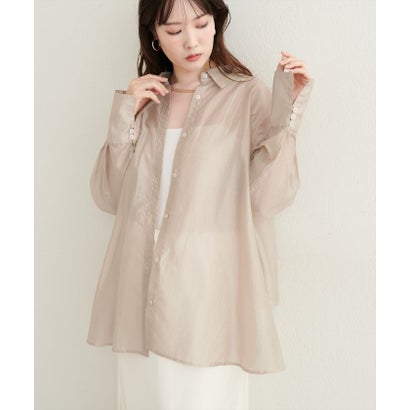 ナイスクラップ NICE CLAUP 【natural couture】バックフリルシアーシャツ （BK）｜詳細画像