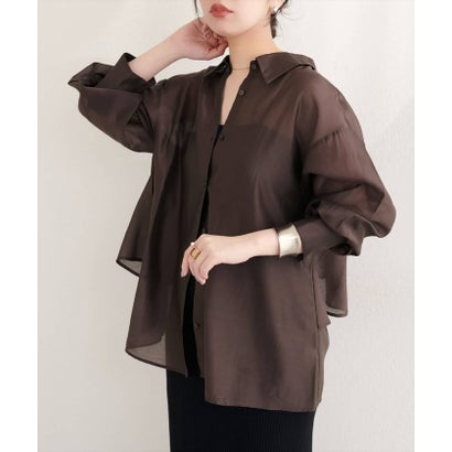 ナイスクラップ NICE CLAUP 【natural couture】バックフリルシアーシャツ （BK）｜詳細画像