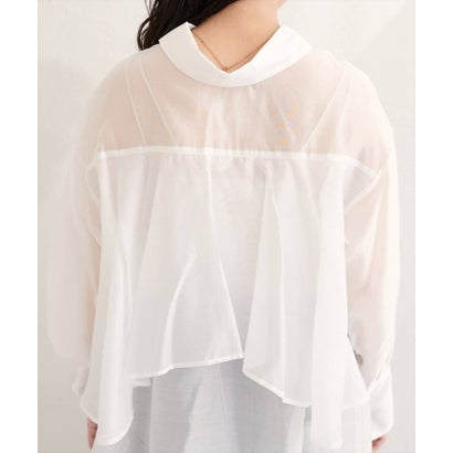 ナイスクラップ NICE CLAUP 【natural couture】バックフリルシアーシャツ （BK）｜詳細画像