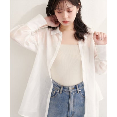 ナイスクラップ NICE CLAUP 【natural couture】バックフリルシアーシャツ （PK）｜詳細画像