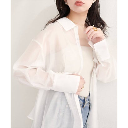 ナイスクラップ NICE CLAUP 【natural couture】バックフリルシアーシャツ （LBE）｜詳細画像