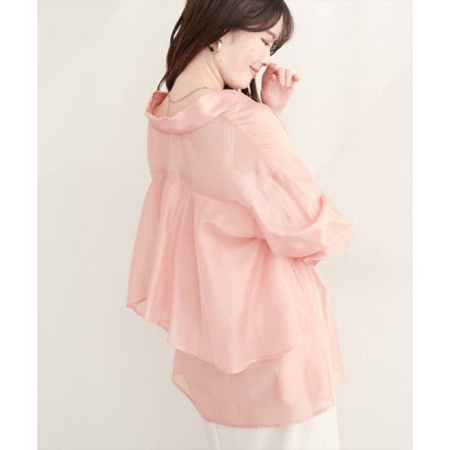 ナイスクラップ NICE CLAUP 【natural couture】バックフリルシアーシャツ （LBE）｜詳細画像