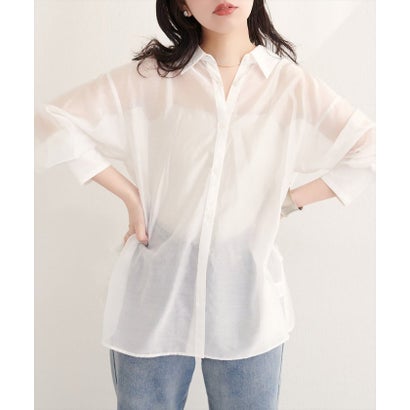 ナイスクラップ NICE CLAUP 【natural couture】バックフリルシアーシャツ （LBE）｜詳細画像