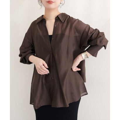 ナイスクラップ NICE CLAUP 【natural couture】バックフリルシアーシャツ （OFF）｜詳細画像