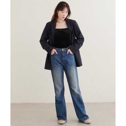 ナイスクラップ NICE CLAUP 【natural couture】ベロアパット付きWストラップキャミ （black）｜詳細画像