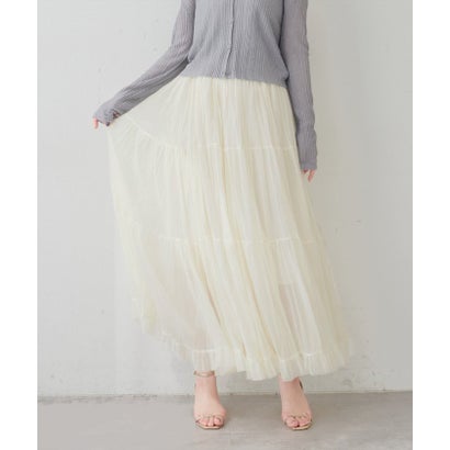 ナイスクラップ NICE CLAUP 【natural couture】プリーツティアードスカート （BK）｜詳細画像