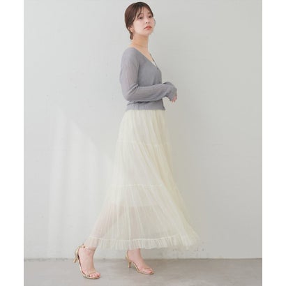 ナイスクラップ NICE CLAUP 【natural couture】プリーツティアードスカート （BK）｜詳細画像
