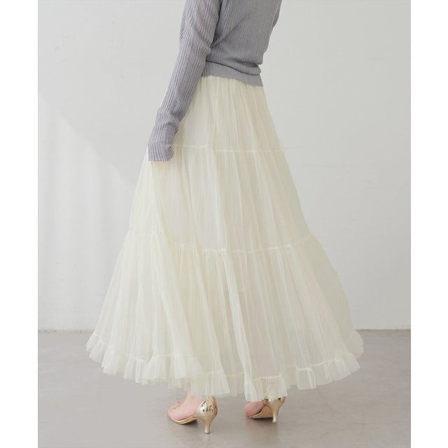 【natural couture】プリーツティアードスカート （IVY）