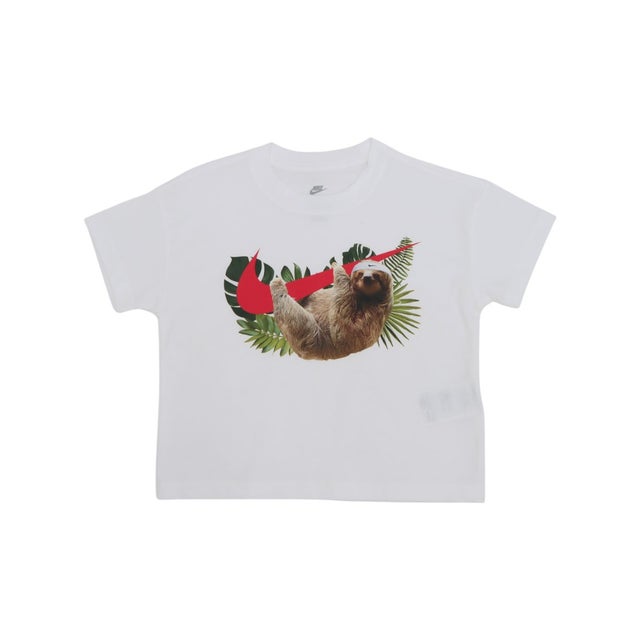 ジュニア 半袖シャツ YTH ガールズ ボクシー フォト ANML S/S Tシャツ IQ5288100 （ホワイト）