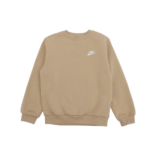 ジュニア スウェットトレーナー YTH NSW クラブ LBR フリース L/S クルー FD3006286 （LINEN/WHITE）