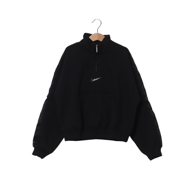 ジュニア スウェットトレーナー YTH ガールズ NSW スタジオ フリース QZ シャイン L/S トップ IM4932010 （BLACK）