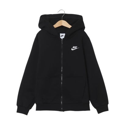 ナイキ NIKE ジュニア スウェットトレーナー ナイキ YTH NSW クラブ フリース フルジップ L/S フーディ LBR FD3004010 （ブラック/(ホワイト)）｜詳細画像