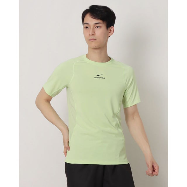 メンズ フィットネス 半袖コンプレッションインナー NP DF NPT S/S トップ HV0410360 （ライトリキッドライム/(ブラック)）