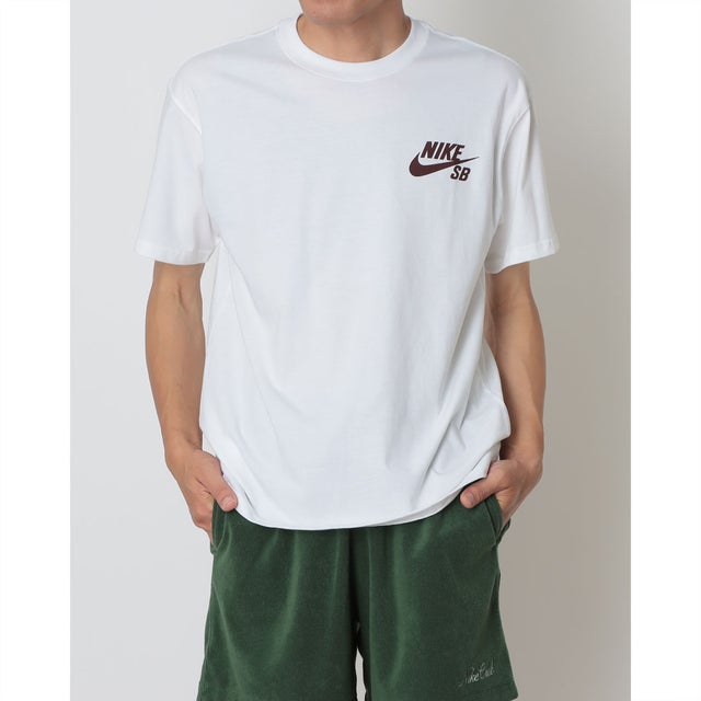 メンズ 半袖Tシャツ ナイキSB ロゴ S/S Tシャツ LBR DC7818103 （WHITE/MYSTIC DATES）