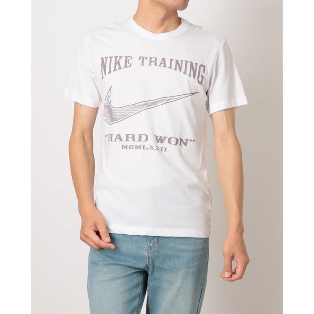 メンズ フィットネス 半袖Tシャツ DF STD ベンチプレス S/S Tシャツ IM6162100 （WHITE/PURPLE SMOKE）