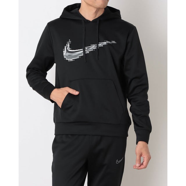 メンズ ニットジャケット TF フレックス フリース フ ゜ルオーバー L/S フーディ GFX IM5455010 （BLACK/WHITE）