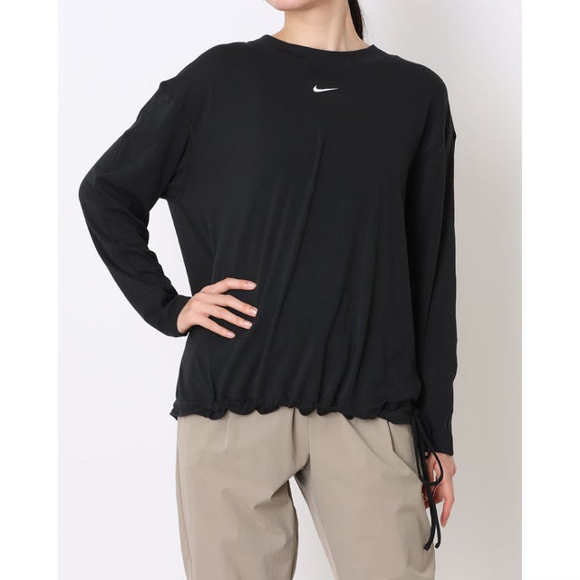レディース 長袖機能Tシャツ ウィメンズ ワン リラックスド DF L/S トップ IQ0338010 （BLACK/WHITE）