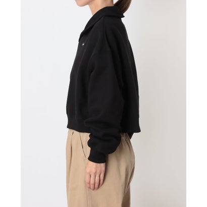 ナイキ NIKE レディース スウェットトレーナー ナイキ ウィメンズ STDO フリース MW OS クロップ POL IM8095001 （TOTAL BLACK/SAIL）｜詳細画像