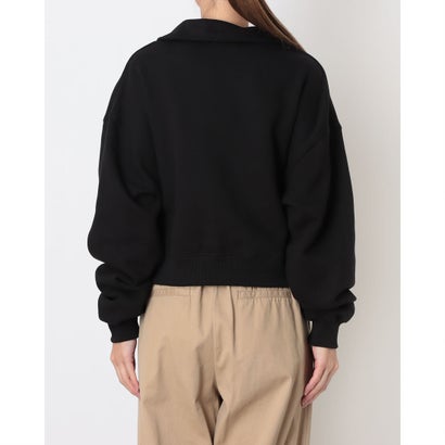 ナイキ NIKE レディース スウェットトレーナー ナイキ ウィメンズ STDO フリース MW OS クロップ POL IM8095001 （TOTAL BLACK/SAIL）｜詳細画像