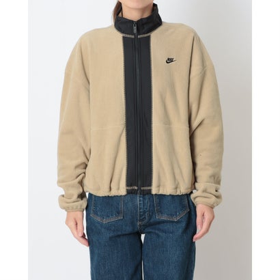 レディース フリースジャケット ナイキ ウィメンズ ポーラー フリース WNTRZD フルジップ L/S トップ IX7010297 （PARACHUTE BEIGE/BLACK/BLACK）｜詳細画像
