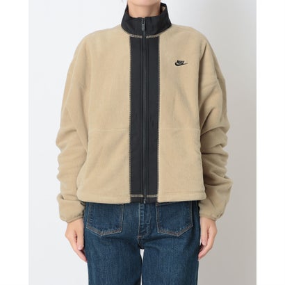 レディース フリースジャケット ナイキ ウィメンズ ポーラー フリース WNTRZD フルジップ L/S トップ IX7010297 （PARACHUTE BEIGE/BLACK/BLACK）｜詳細画像
