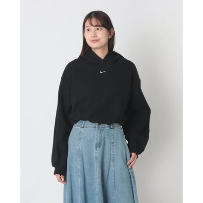 ナイキ NIKE オーバーサイズド クロップド パーカー （TOTAL BLACK/SAIL）｜詳細画像