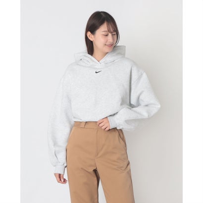 ナイキ NIKE オーバーサイズド クロップド パーカー （BIRCH HEATHER/BLACK）｜詳細画像