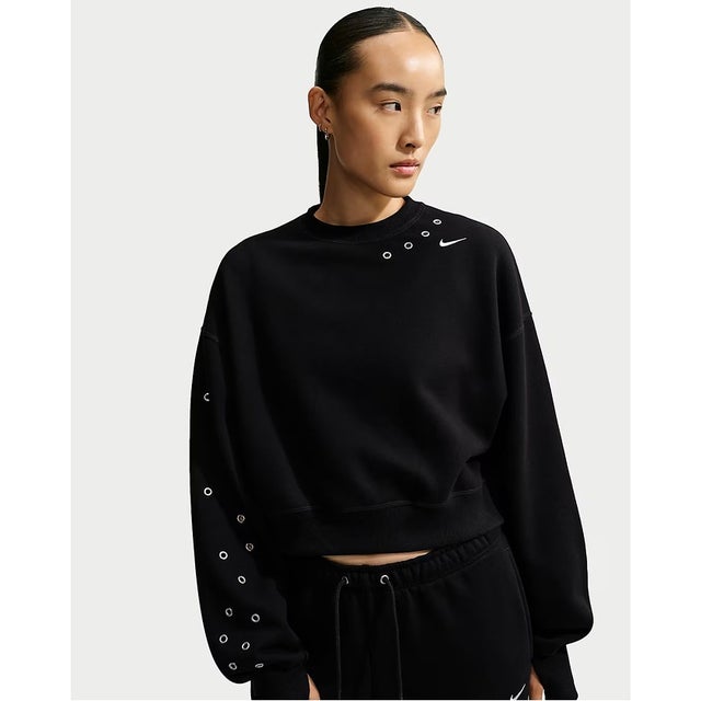 /レディス/AS W NK STDO FLC MW OS CROP CR （TTLBLK/SAIL）