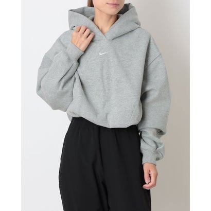 ナイキ NIKE レディース スタジオ フリース ミディアムウェイト ウィメンズ オーバーサイズド クロップド パーカー IM8097 （グレー）｜詳細画像