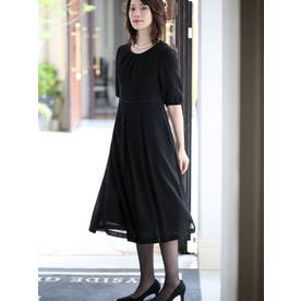 【夏用】ブラックフォーマル・喪服・礼服/ワンピース/スーツ/洗える/大きいサイズ （BLACK）