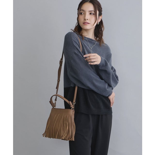 2WAYフリンジショルダーバッグ （13ブラウン）