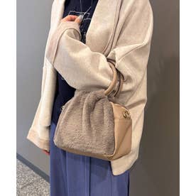 フェイクファーボストンバッグ （13ブラウン）